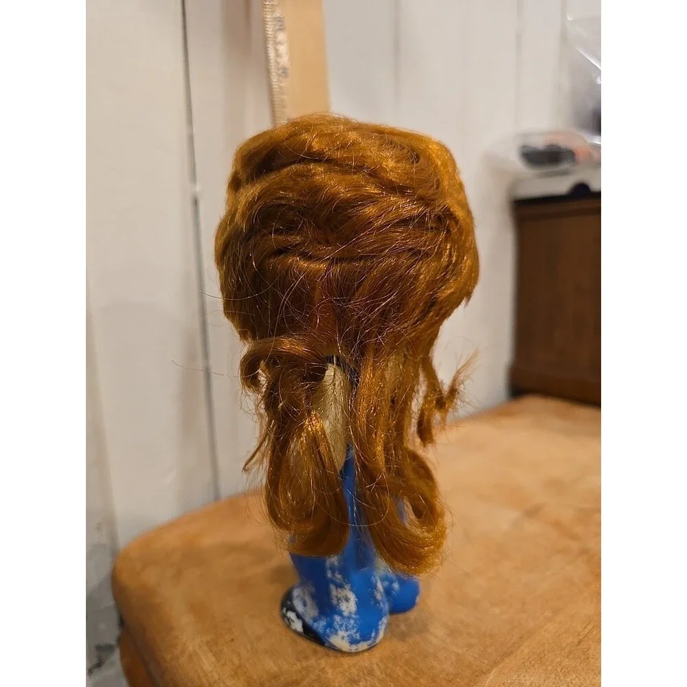Vintage Aral petrol Station Advertising Rubber Girl Doll Strawberry Blonde Blue